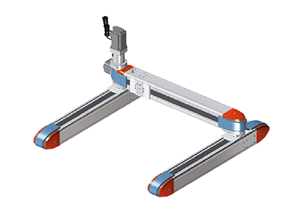 Dos ejes de transmisión por correa paralelos coronados por un eje transversal, Shak Gantry Elektro Series