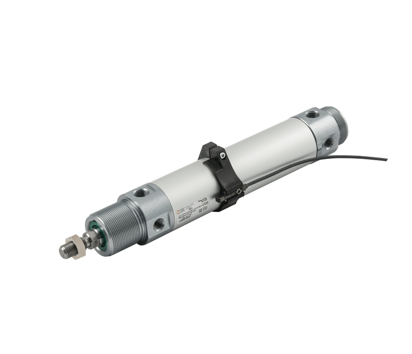 Ampliación de gama: Bridas porta-sensores para cilindros redondos Serie RNDC ø32, ø40 y ø50
